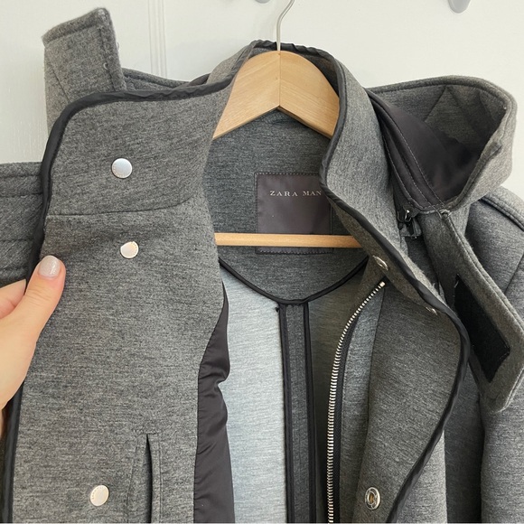 ZARAMan Gray Parka,‎ Thick & Great Condition - Picture 3 of 8